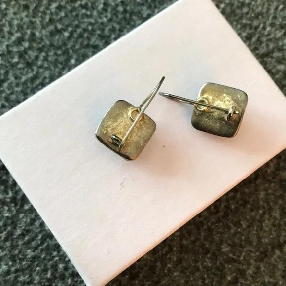 Gorgeous vintage silver earrings with a gemstone - Picture 4 of 5